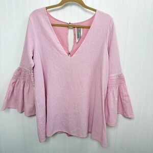 Free People OB584716 Pink Chambray Mini Dress Romper Women’s Size Medium